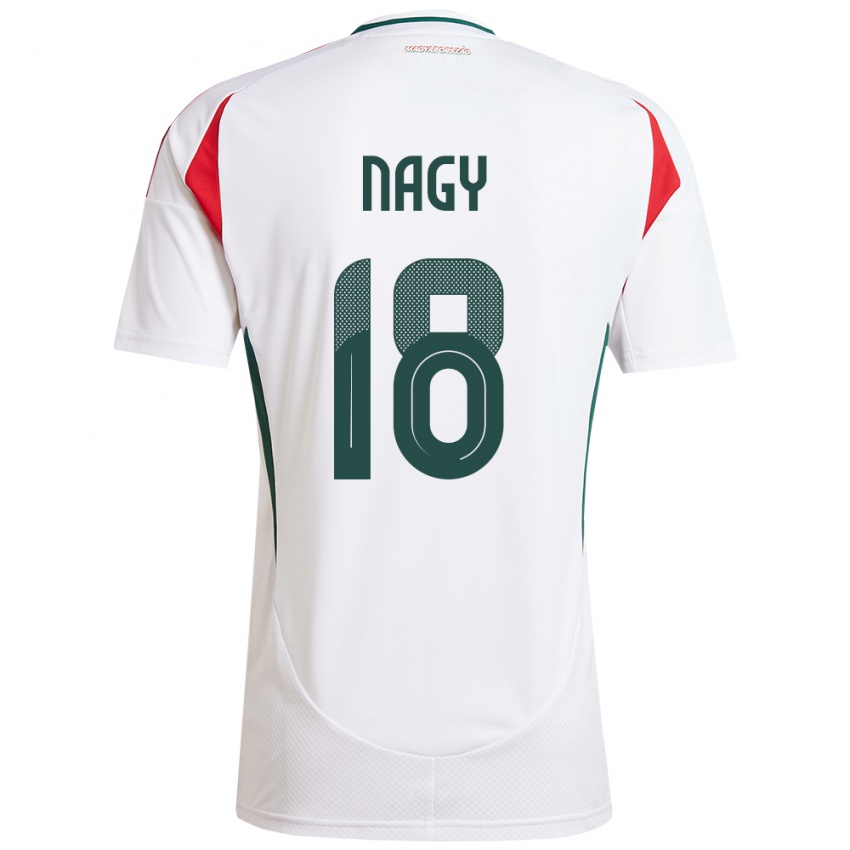 Dames Hongarije Zsolt Nagy #18 Wit Uitshirt Uittenue 24-26 T-Shirt België