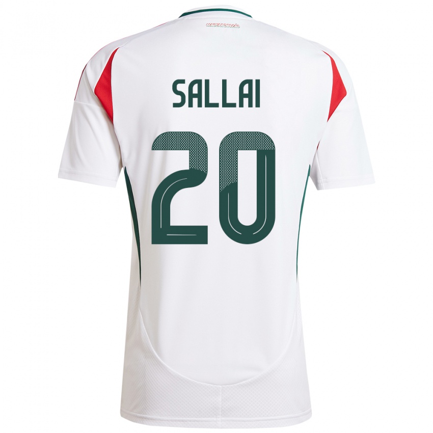 Dames Hongarije Roland Sallai #20 Wit Uitshirt Uittenue 24-26 T-Shirt België