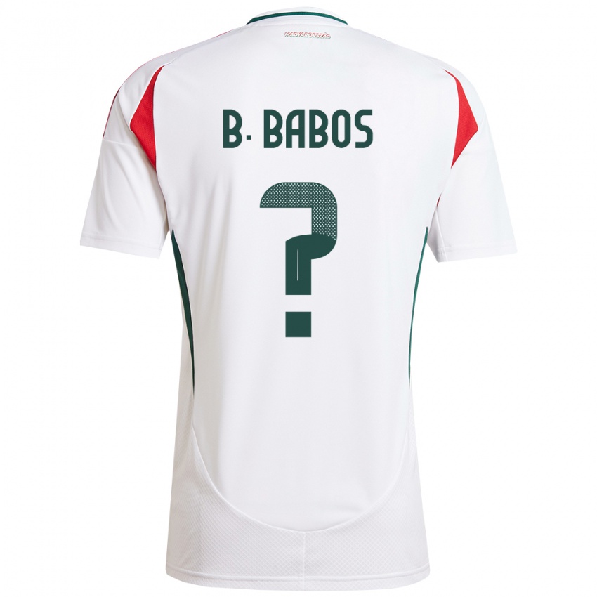 Dames Hongarije Bence Babos #0 Wit Uitshirt Uittenue 24-26 T-Shirt België