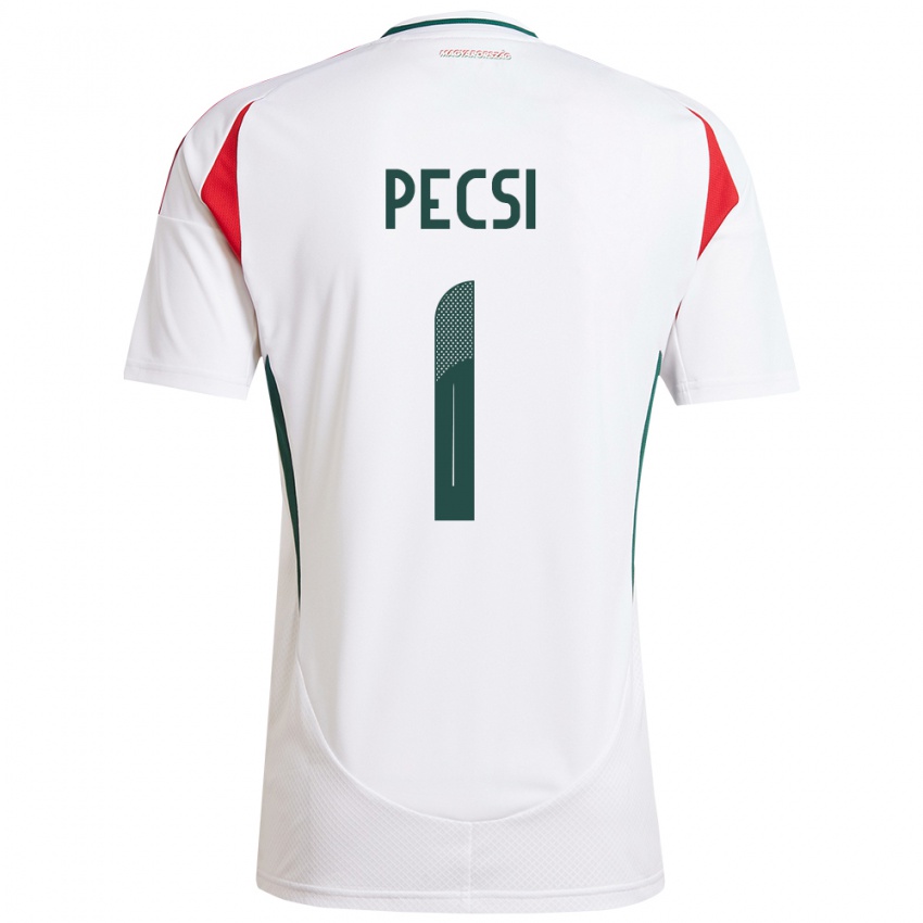 Dames Hongarije Ármin Pécsi #1 Wit Uitshirt Uittenue 24-26 T-Shirt België