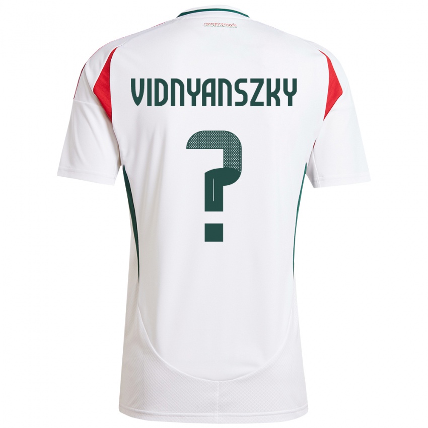 Dames Hongarije Mátyás Vidnyánszky #0 Wit Uitshirt Uittenue 24-26 T-Shirt België