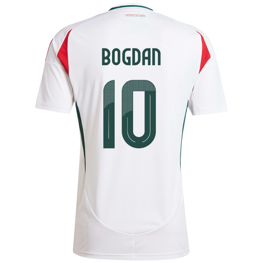 Dames Hongarije Hunor Bogdán #10 Wit Uitshirt Uittenue 24-26 T-Shirt België