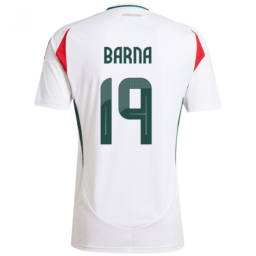 Dames Hongarije Daniel Barna #19 Wit Uitshirt Uittenue 24-26 T-Shirt België