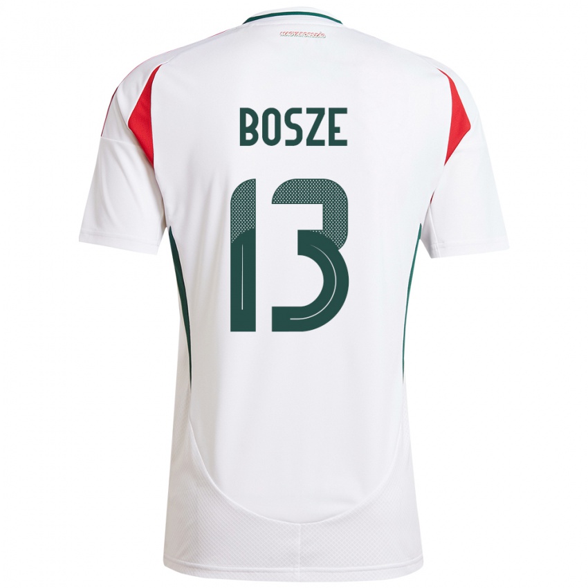 Dames Hongarije Levente Bősze #13 Wit Uitshirt Uittenue 24-26 T-Shirt België