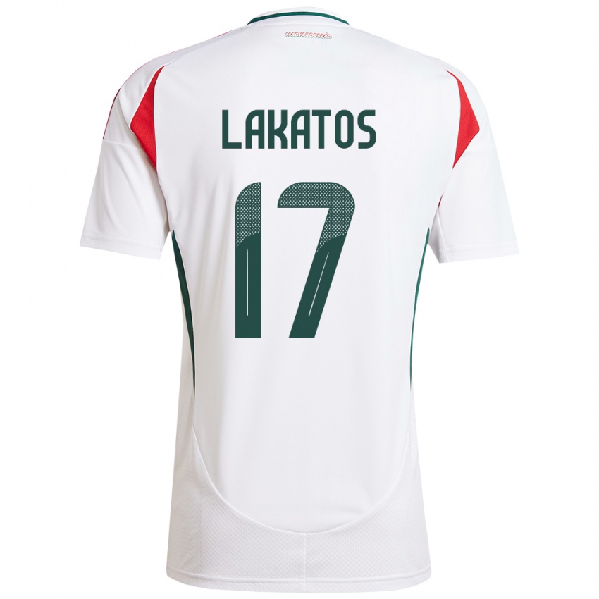 Dames Hongarije Noel Lakatos #17 Wit Uitshirt Uittenue 24-26 T-Shirt België