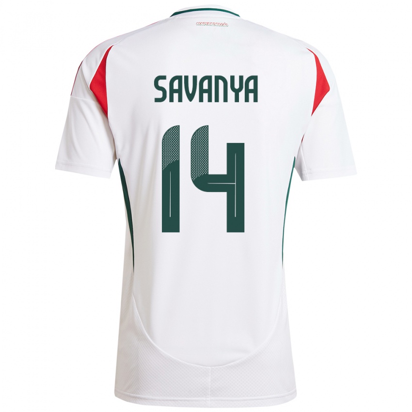 Dames Hongarije Csilla Savanya #14 Wit Uitshirt Uittenue 24-26 T-Shirt België