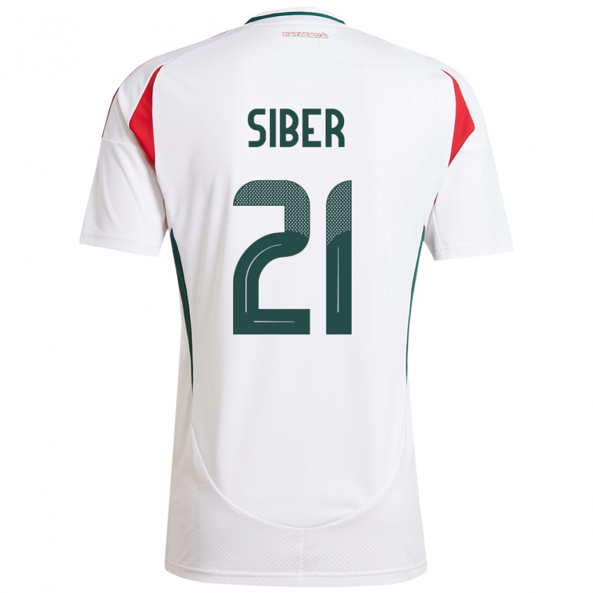 Dames Hongarije Glória Siber #21 Wit Uitshirt Uittenue 24-26 T-Shirt België