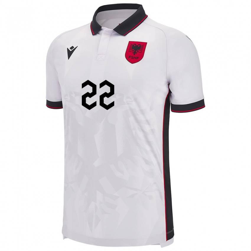 Dames Albanië Matias Gici #22 Wit Uitshirt Uittenue 24-26 T-Shirt België