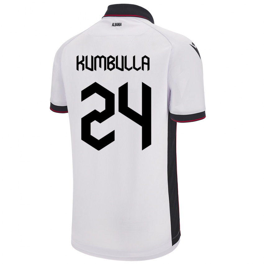 Dames Albanië Marash Kumbulla #24 Wit Uitshirt Uittenue 24-26 T-Shirt België