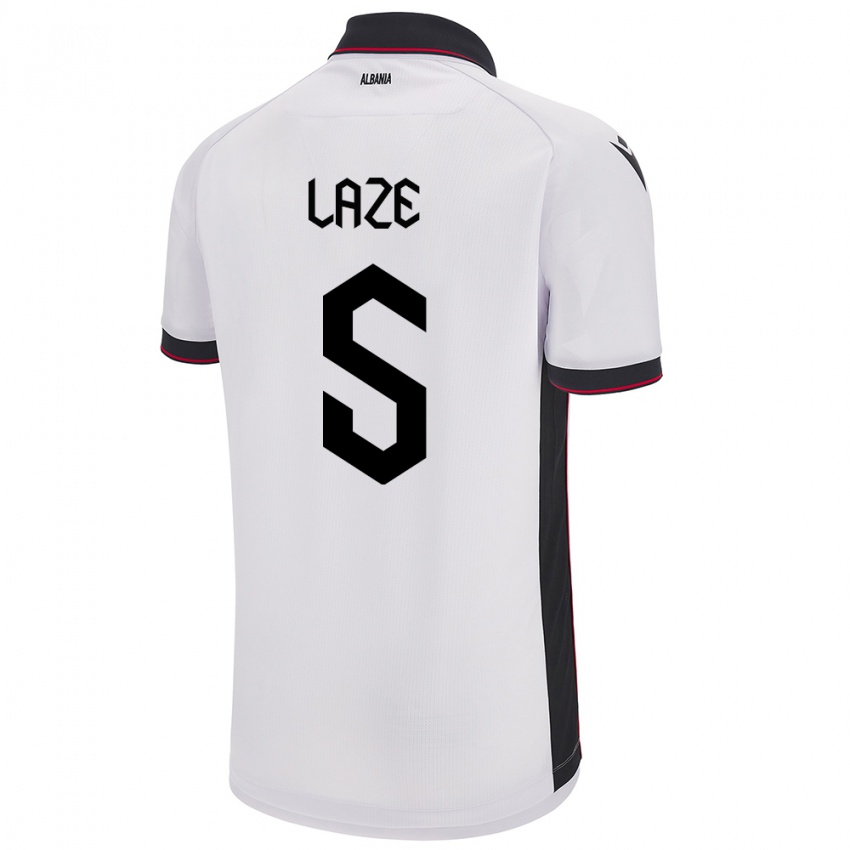 Dames Albanië Jetmir Laze #5 Wit Uitshirt Uittenue 24-26 T-Shirt België