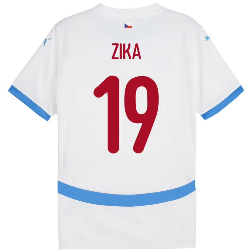 Dames Tsjechië Petr Zika #19 Wit Uitshirt Uittenue 24-26 T-Shirt België