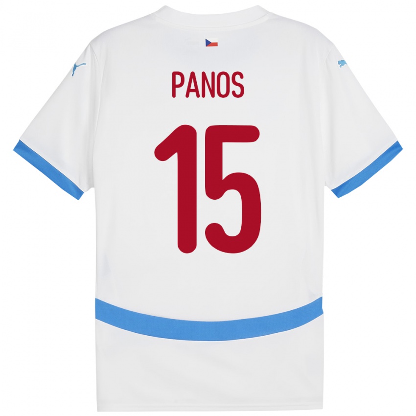 Dames Tsjechië Jiri Panos #15 Wit Uitshirt Uittenue 24-26 T-Shirt België