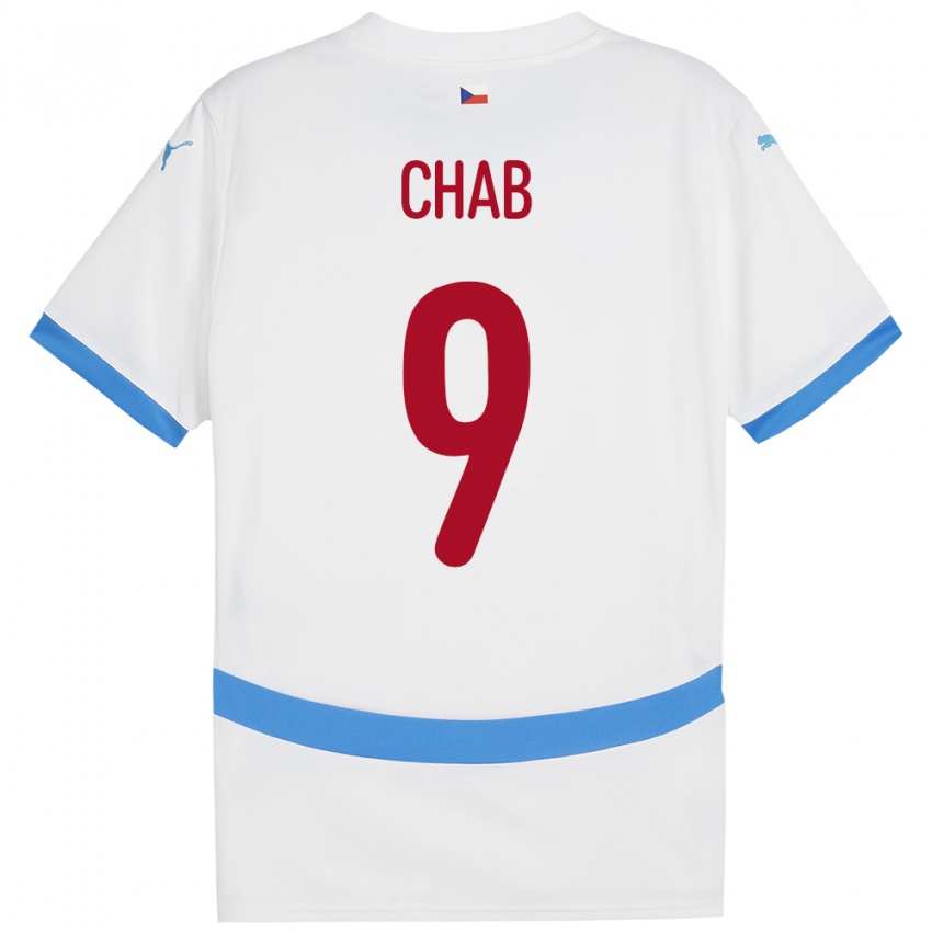 Dames Tsjechië Adam Chab #9 Wit Uitshirt Uittenue 24-26 T-Shirt België