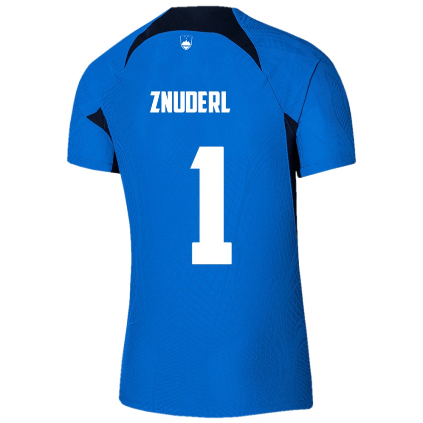 Dames Slovenië Tai Znuderl #1 Blauw Uitshirt Uittenue 24-26 T-Shirt België
