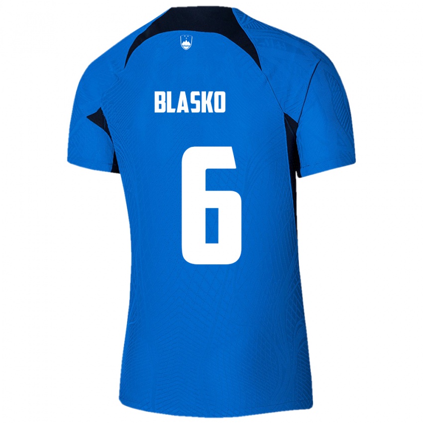 Damen Slowenien Svit Blasko #6 Blau Auswärtstrikot Trikot 24-26 T-Shirt Belgien