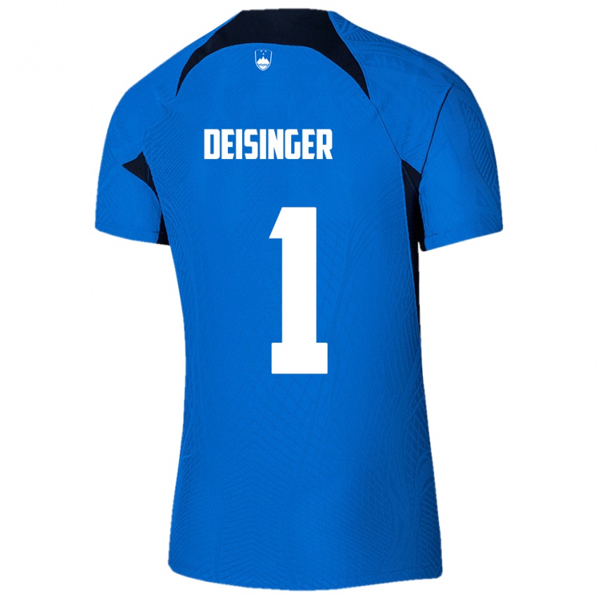 Femme Maillot Slovénie Nik Deisinger #1 Bleu Tenues Extérieur 24-26 T-Shirt Belgique