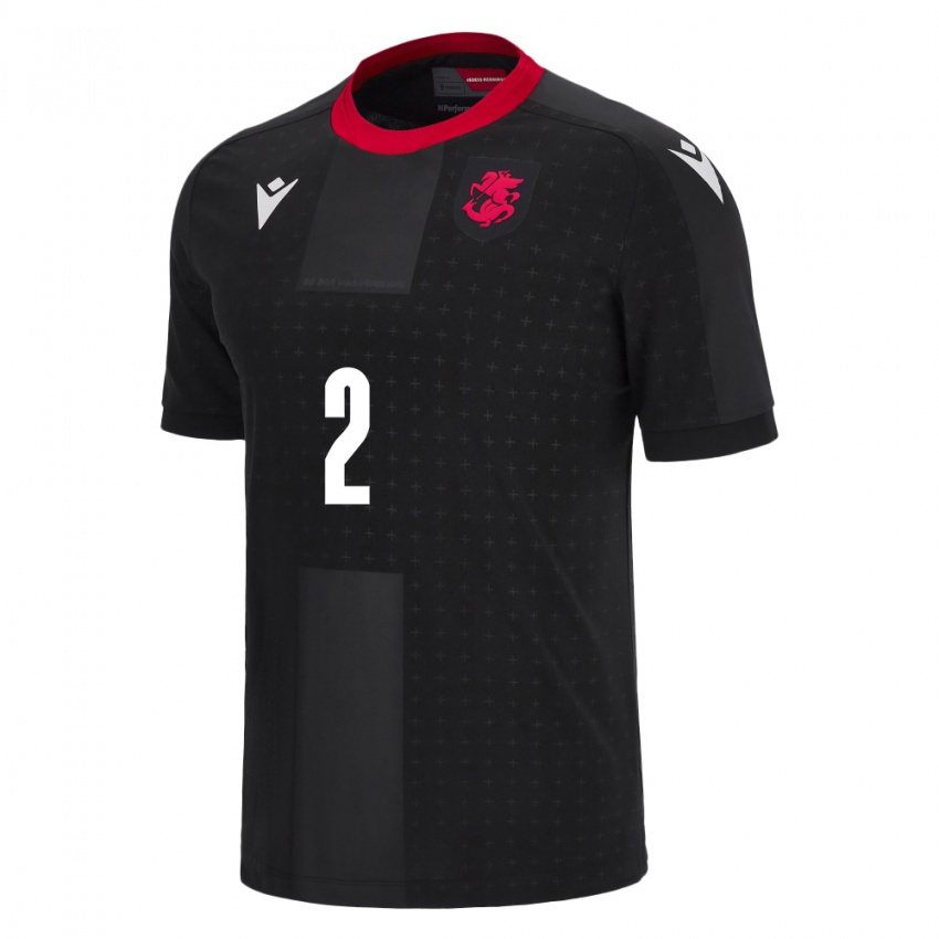 Damen Georgien Gela Sadghobelashvili #2 Schwarz Auswärtstrikot Trikot 24-26 T-Shirt Belgien