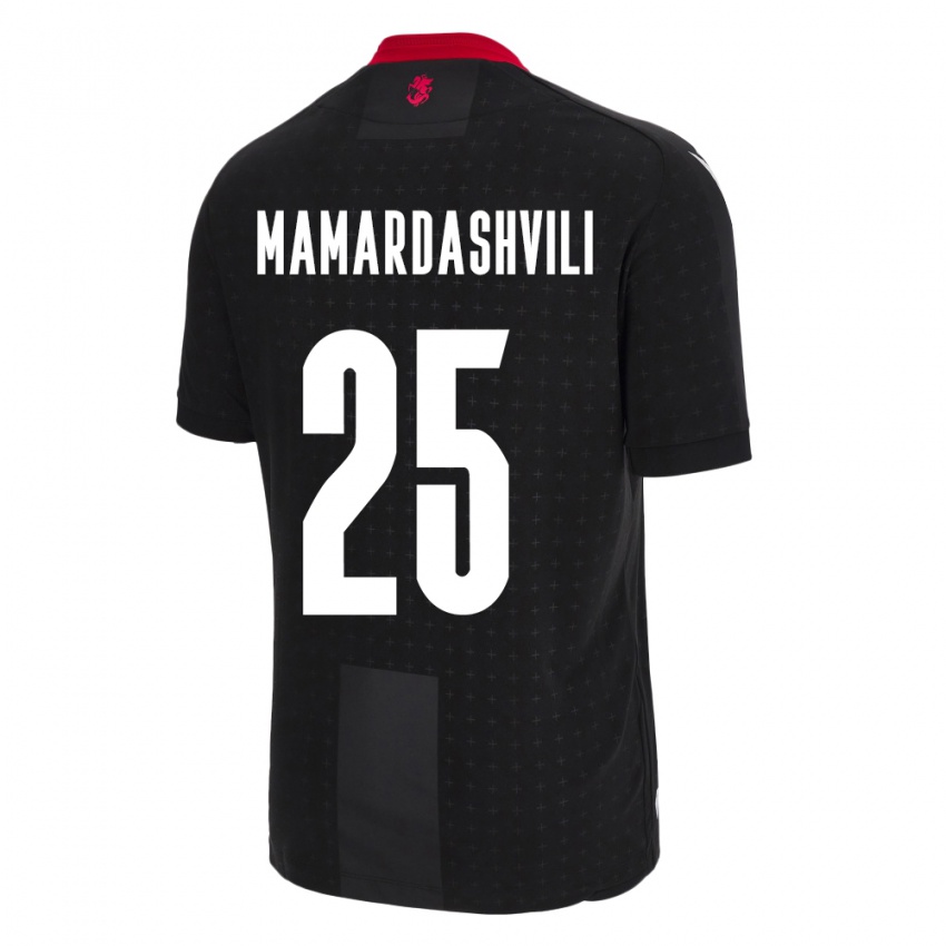 Damen Georgien Giorgi Mamardashvili #25 Schwarz Auswärtstrikot Trikot 24-26 T-Shirt Belgien