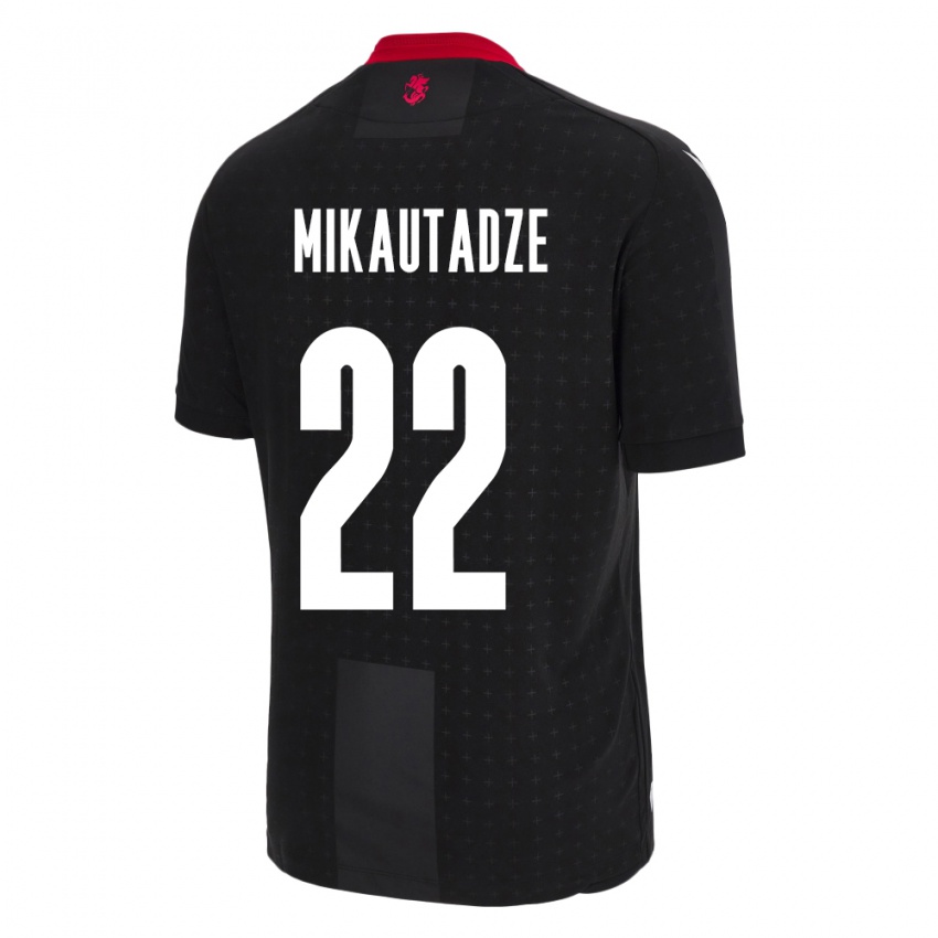 Dames Georgia Georges Mikautadze #22 Zwart Uitshirt Uittenue 24-26 T-Shirt België