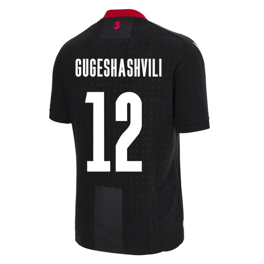 Damen Georgien Luka Gugeshashvili #12 Schwarz Auswärtstrikot Trikot 24-26 T-Shirt Belgien