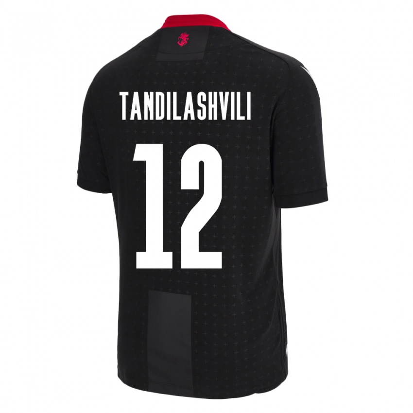 Dames Georgia Levan Tandilashvili #12 Zwart Uitshirt Uittenue 24-26 T-Shirt België