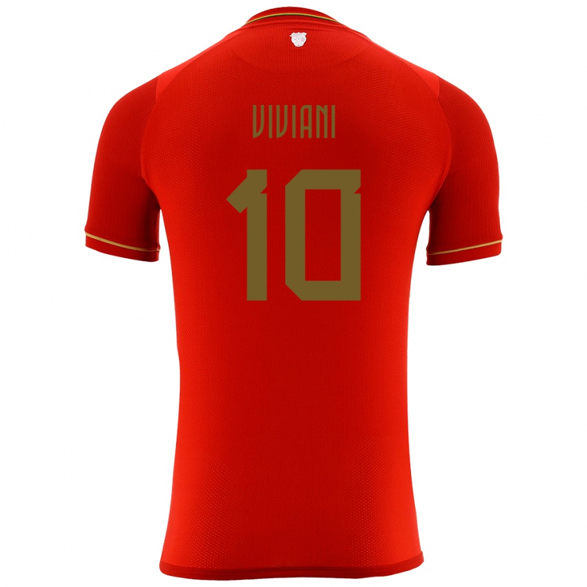 Dames Bolivia Leonardo Viviani #10 Rood Uitshirt Uittenue 24-26 T-Shirt België