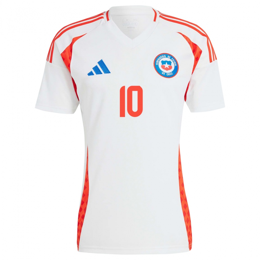 Dames Chili Alexis Sánchez #10 Wit Uitshirt Uittenue 24-26 T-Shirt België