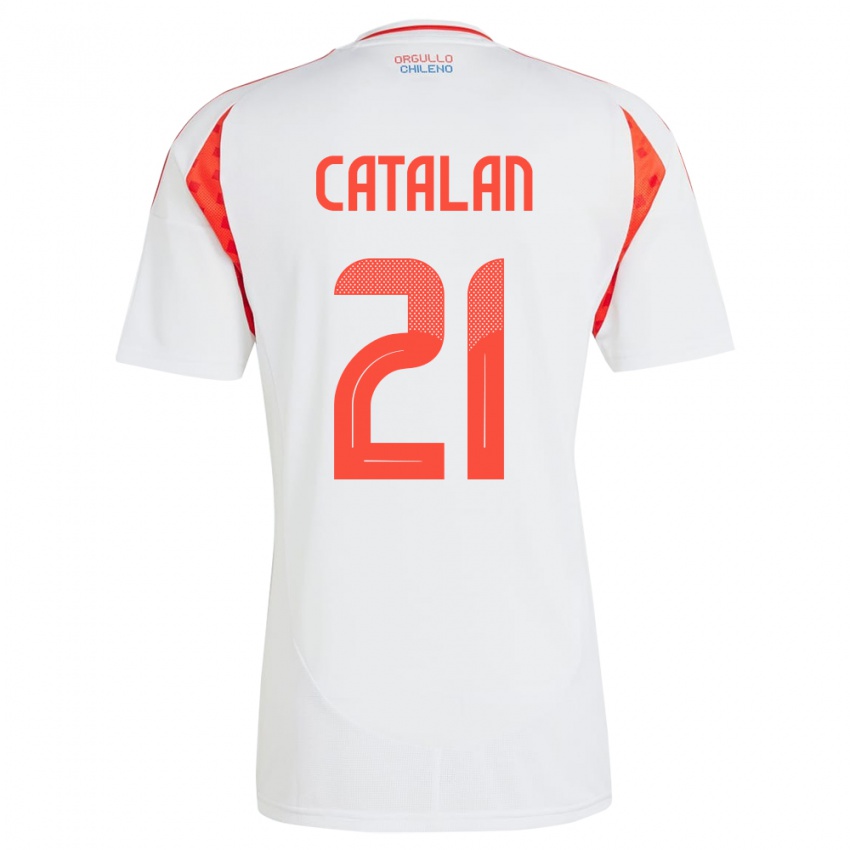 Dames Chili Matías Catalán #21 Wit Uitshirt Uittenue 24-26 T-Shirt België