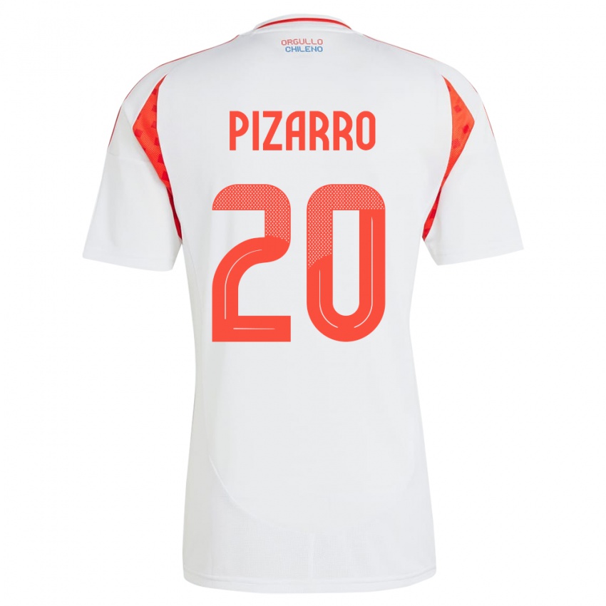 Dames Chili Damián Pizarro #20 Wit Uitshirt Uittenue 24-26 T-Shirt België