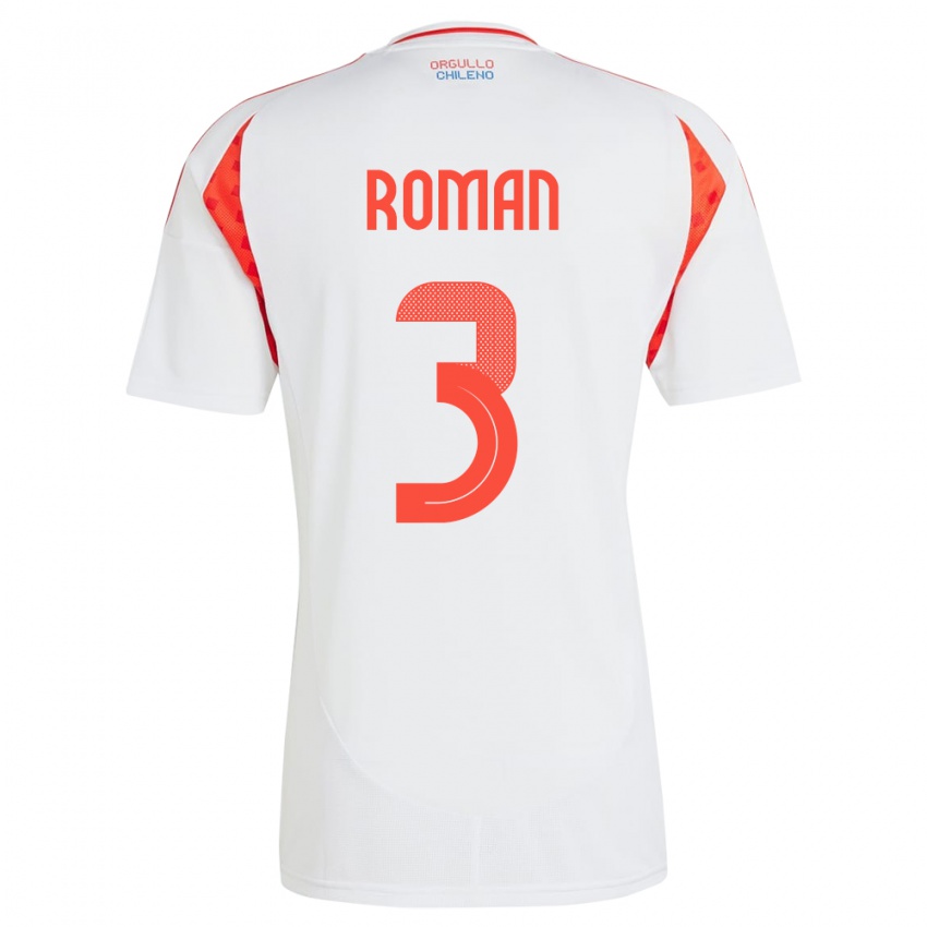 Dames Chili Iván Román #3 Wit Uitshirt Uittenue 24-26 T-Shirt België