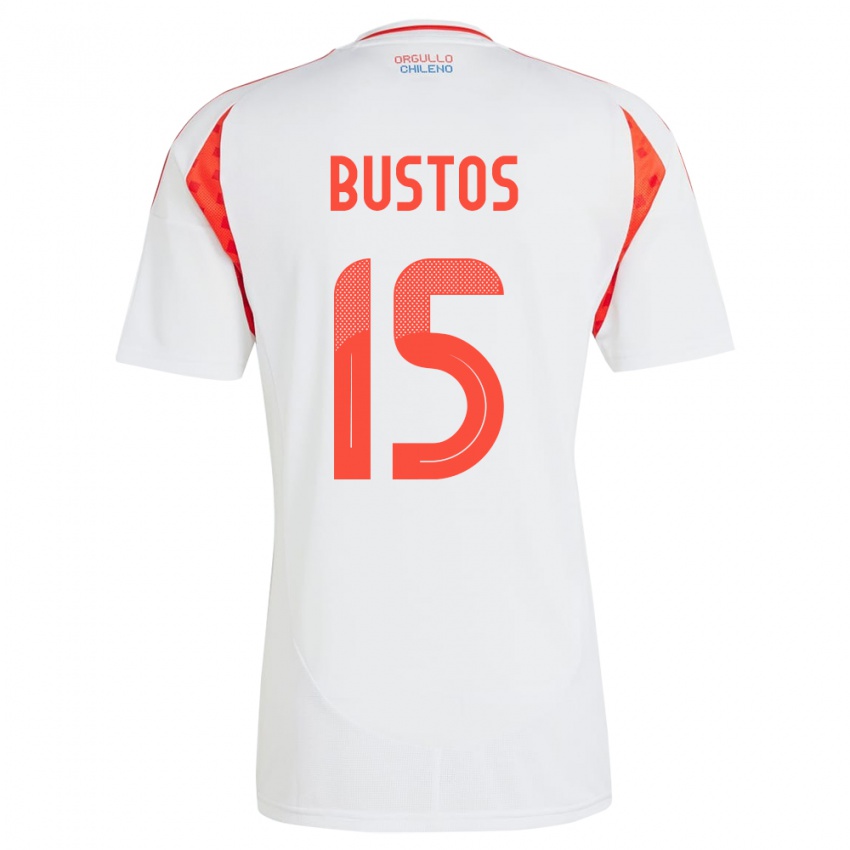 Damen Chile Melissa Bustos #15 Weiß Auswärtstrikot Trikot 24-26 T-Shirt Belgien