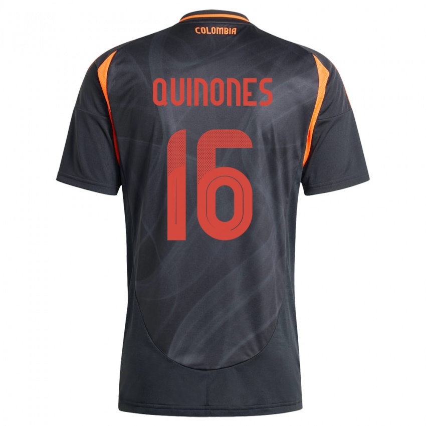Dames Colombia Nelson Quiñónes #16 Zwart Uitshirt Uittenue 24-26 T-Shirt België