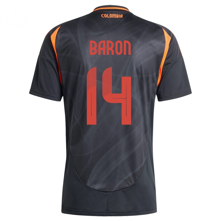 Dames Colombia Ángela Barón #14 Zwart Uitshirt Uittenue 24-26 T-Shirt België