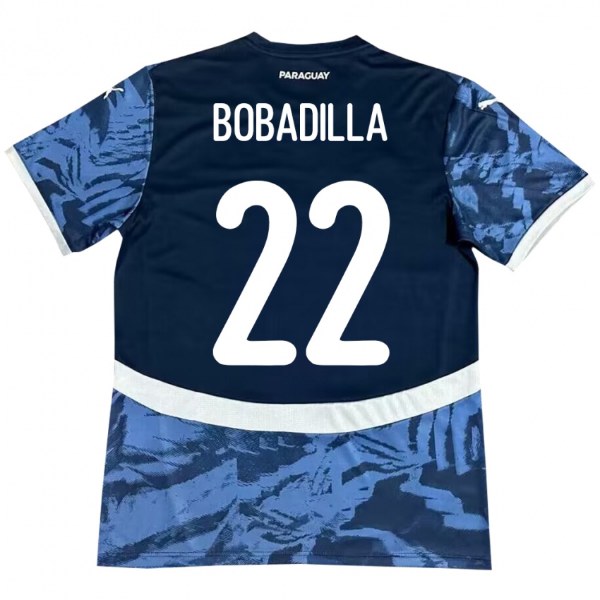 Dames Paraguay Dylan Bobadilla #22 Blauw Uitshirt Uittenue 24-26 T-Shirt België