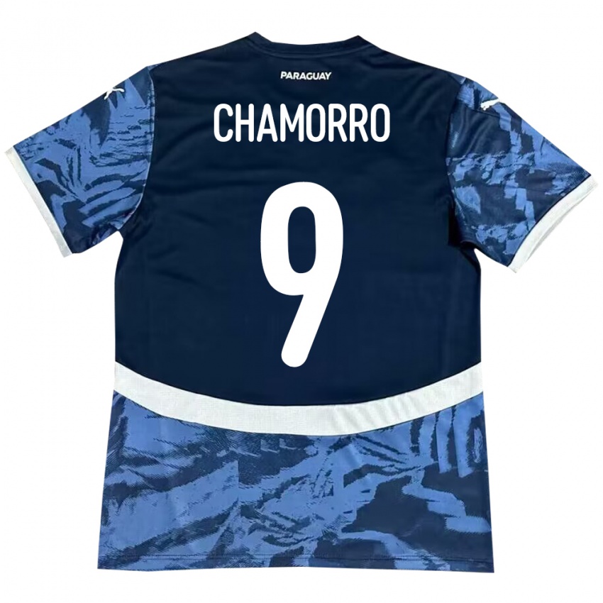 Dames Paraguay Lice Chamorro #9 Blauw Uitshirt Uittenue 24-26 T-Shirt België