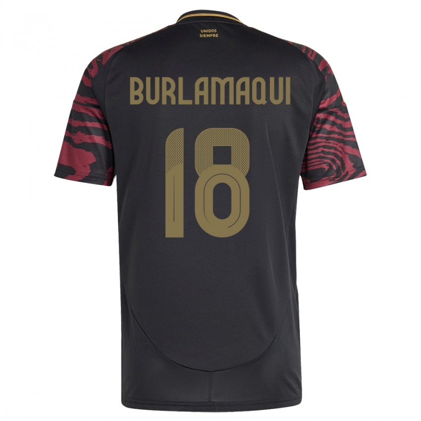 Dames Peru Alessandro Burlamaqui #18 Zwart Uitshirt Uittenue 24-26 T-Shirt België