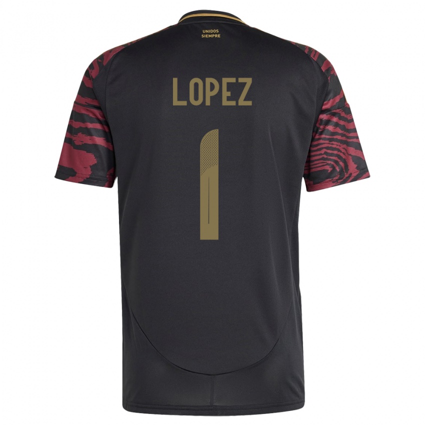 Damen Peru Karla Lopez #1 Schwarz Auswärtstrikot Trikot 24-26 T-Shirt Belgien