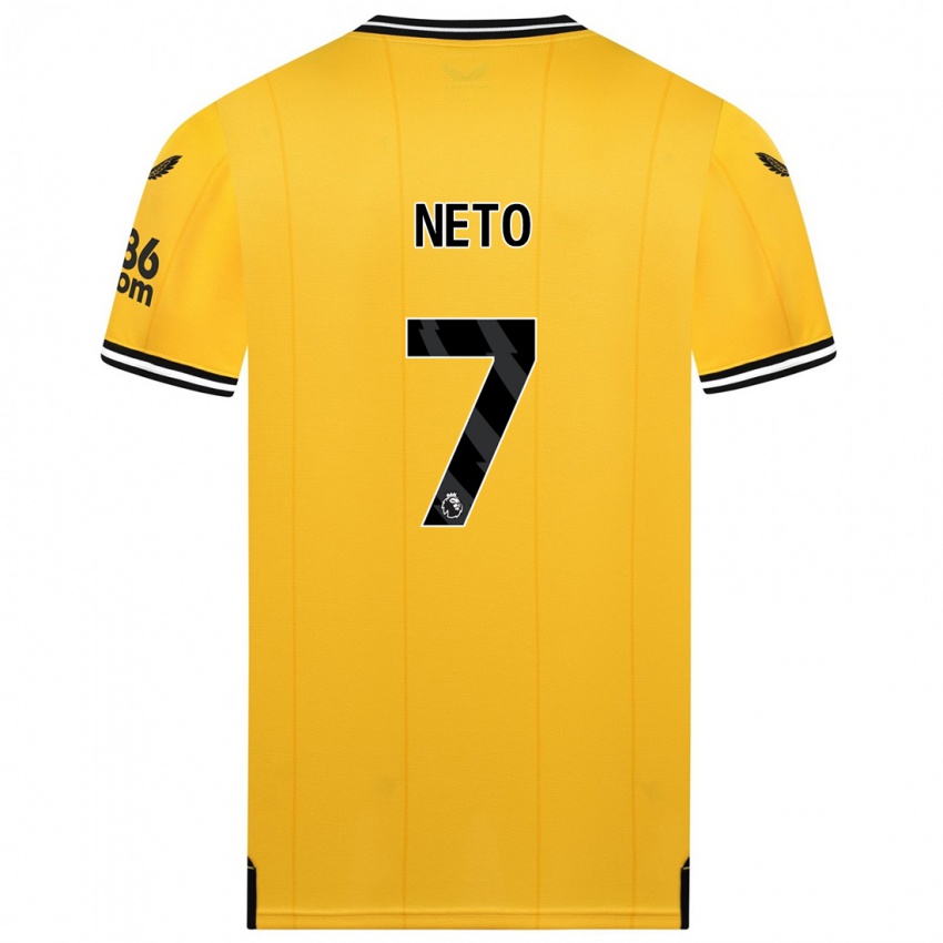 Kinder Pedro Neto #7 Gelb Heimtrikot Trikot 2023/24 T-Shirt Belgien