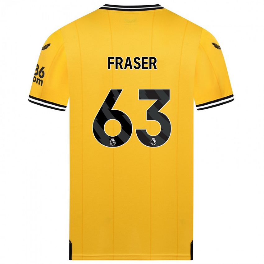 Kinder Nathan Fraser #63 Gelb Heimtrikot Trikot 2023/24 T-Shirt Belgien