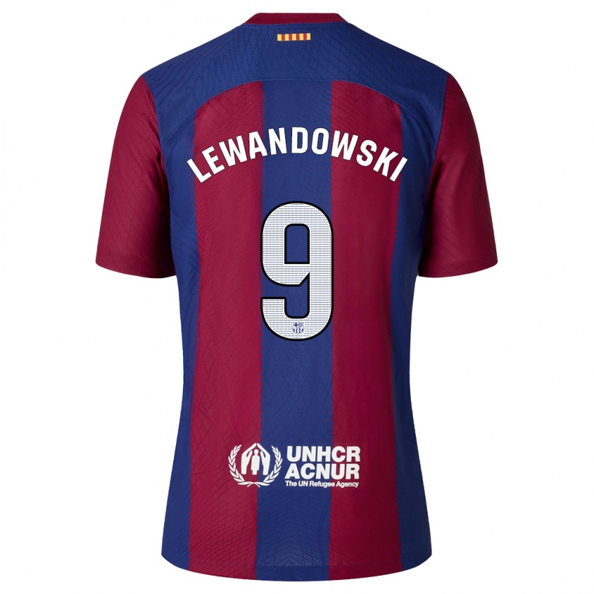Kinderen Robert Lewandowski #9 Rood Blauw Thuisshirt Thuistenue 2023/24 T-Shirt België