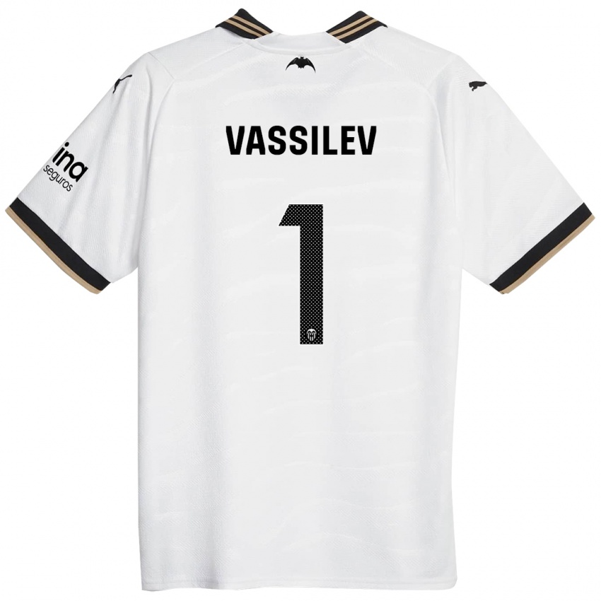 Enfant Maillot David Vassilev #1 Blanc Tenues Domicile 2023/24 T-Shirt Belgique