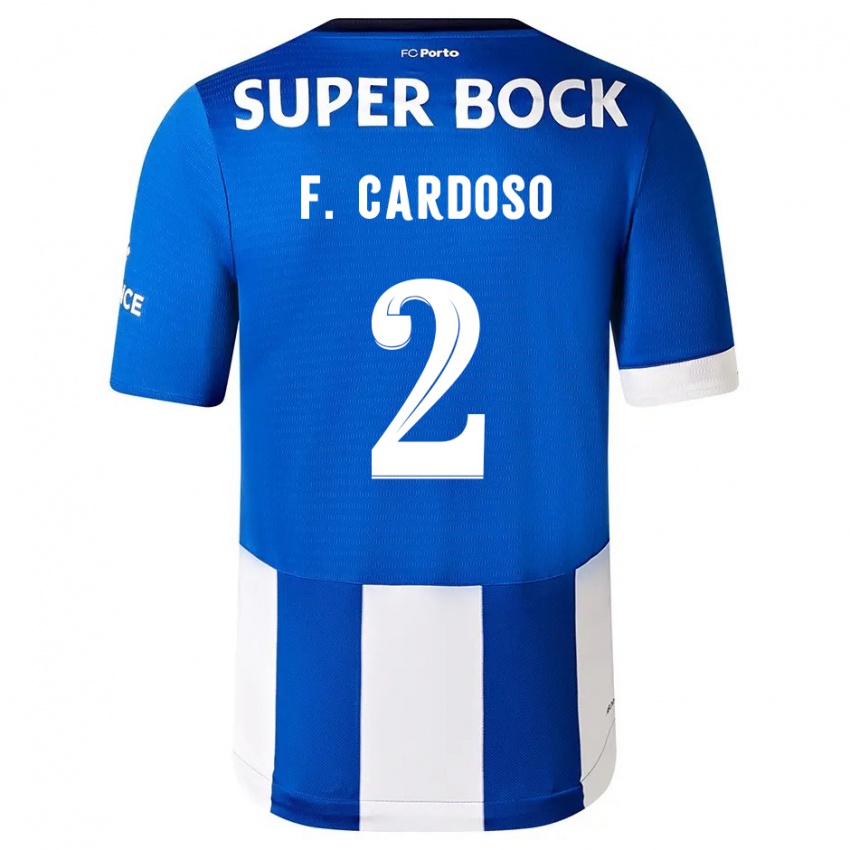 Kinderen Fabio Cardoso #2 Blauw Wit Thuisshirt Thuistenue 2023/24 T-Shirt België