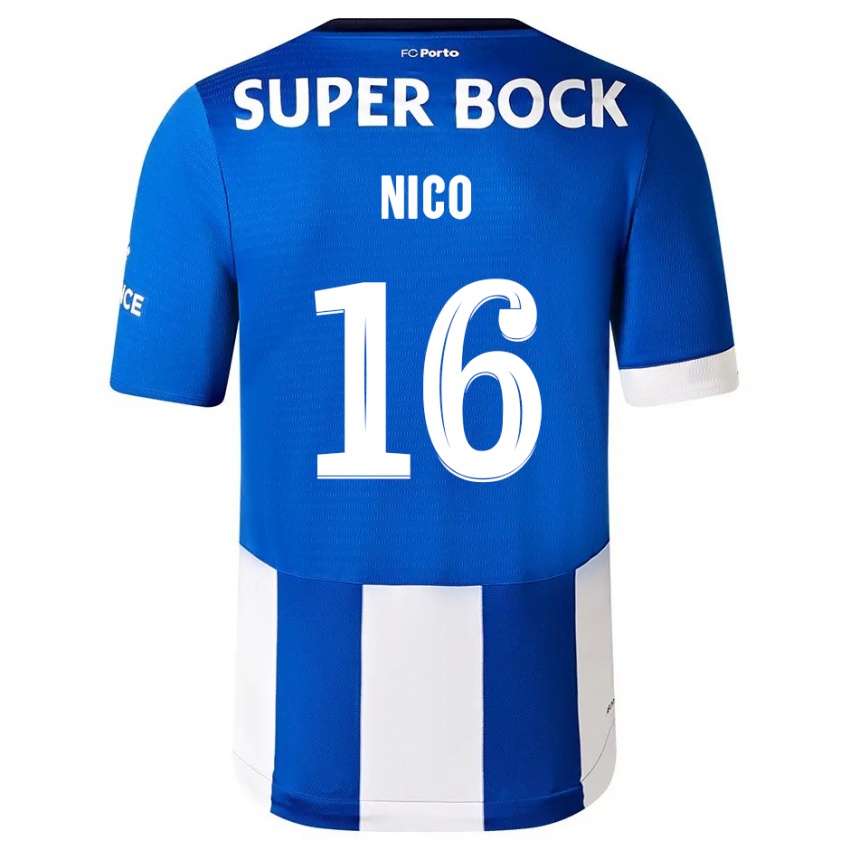 Kinderen Nico Gonzalez #16 Blauw Wit Thuisshirt Thuistenue 2023/24 T-Shirt België