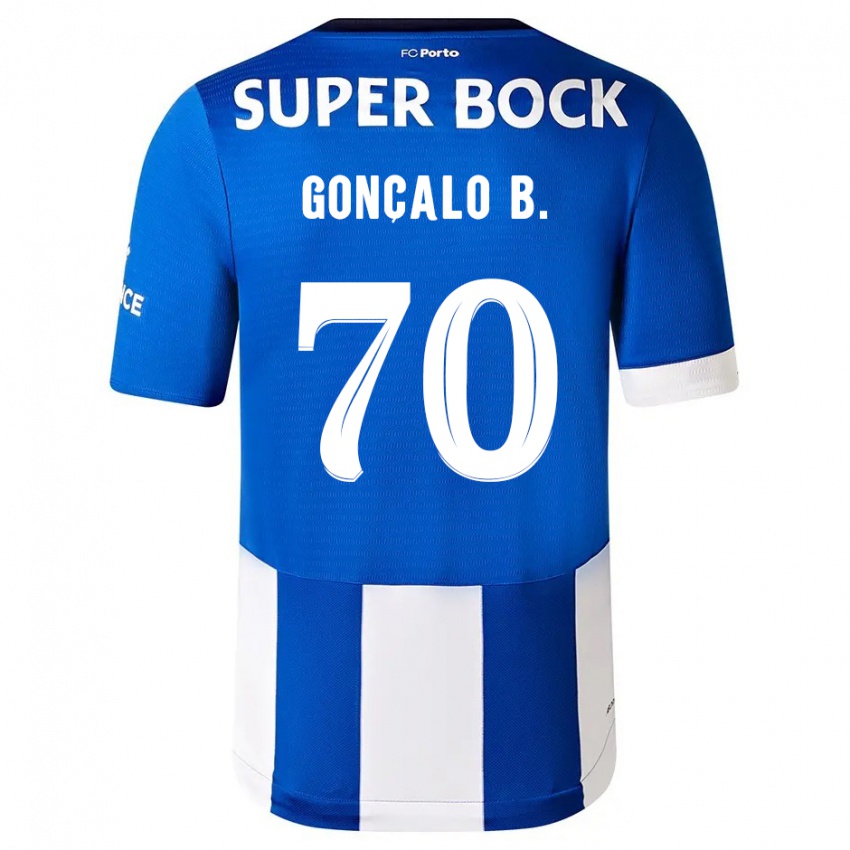 Enfant Maillot Goncalo Borges #70 Bleu Blanc Tenues Domicile 2023/24 T-Shirt Belgique