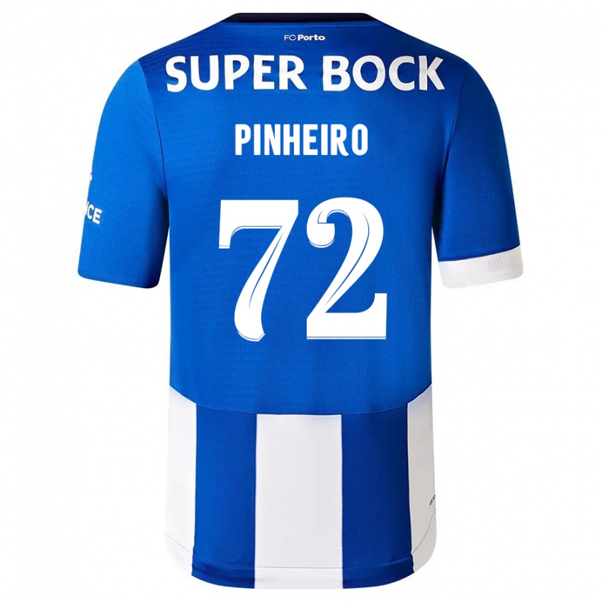 Enfant Maillot Rodrigo Pinheiro #72 Bleu Blanc Tenues Domicile 2023/24 T-Shirt Belgique