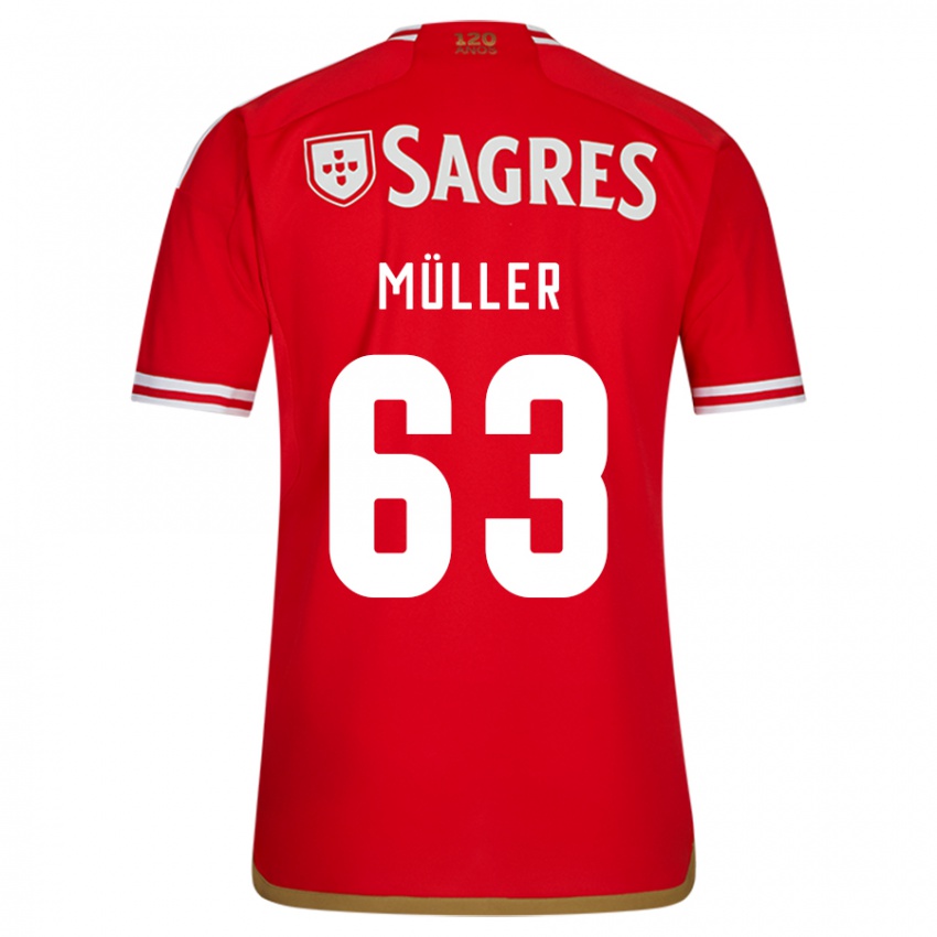Kinderen José Müller #63 Rood Thuisshirt Thuistenue 2023/24 T-Shirt België