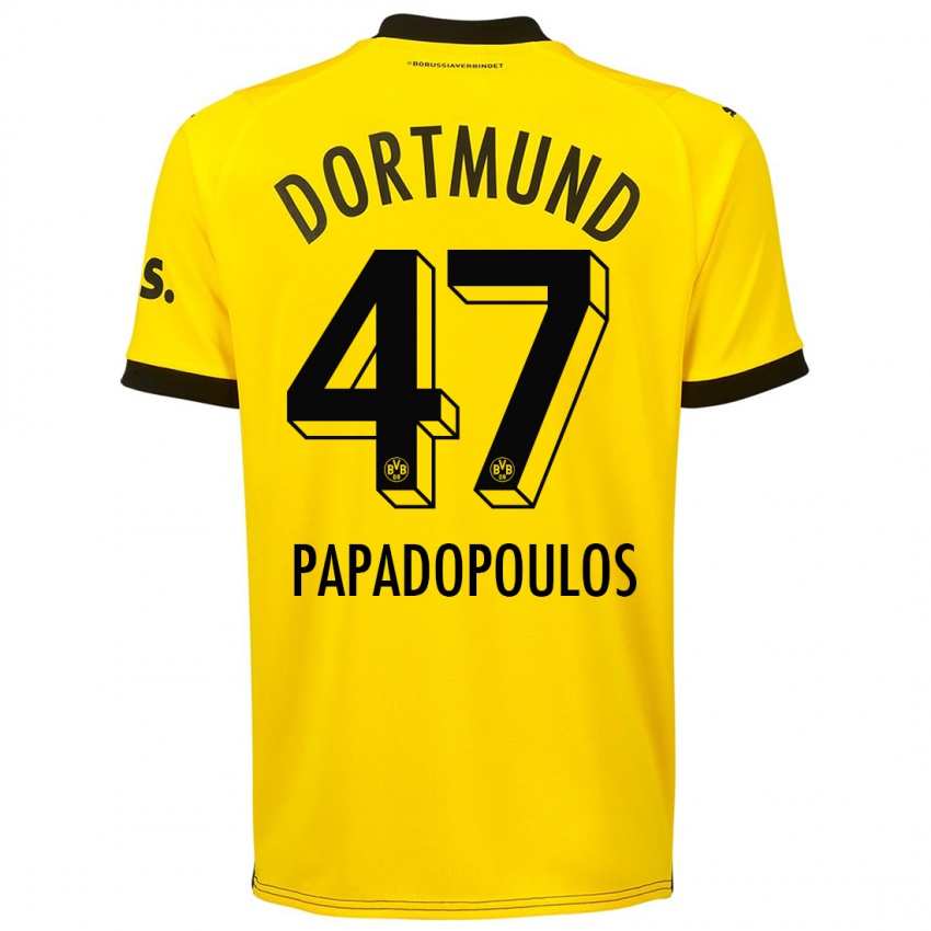 Kinderen Antonios Papadopoulos #47 Geel Thuisshirt Thuistenue 2023/24 T-Shirt België