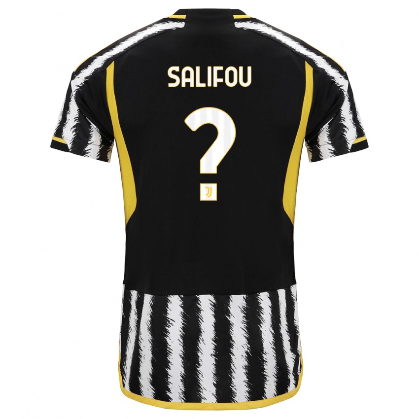 Kinderen Dikeni Salifou #0 Zwart Wit Thuisshirt Thuistenue 2023/24 T-Shirt België
