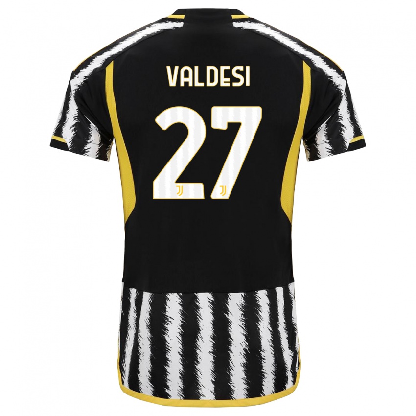 Kinderen Andrea Valdesi #27 Zwart Wit Thuisshirt Thuistenue 2023/24 T-Shirt België