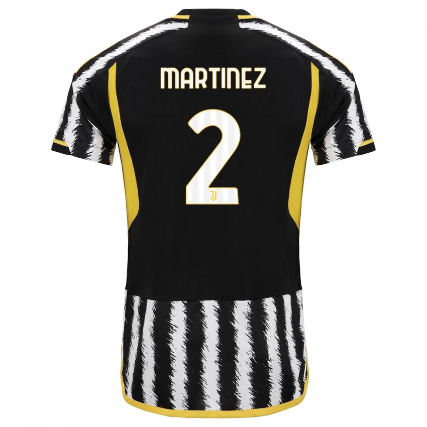 Kinderen Bruno Martinez #2 Zwart Wit Thuisshirt Thuistenue 2023/24 T-Shirt België